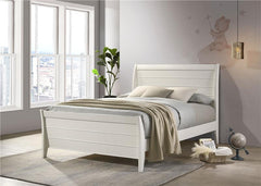 Selena Wood Full Panel Bed Cream White - 400231F