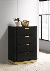 Caraway 4-drawer Bedroom Chest Black - 224785