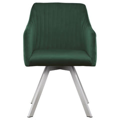 Arika Channeled Back Swivel Dining Chair Green - 193372GRN