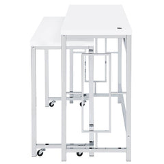 Jackson 4-piece Multipurpose Counter Height Table Set White and Chrome - 182714