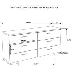 Felicity 5-piece California King Bedroom Set White Gloss - 203500KW-S5