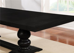 Phelps Rectangular Trestle Dining Set Antique Noir and Beige - 121231-S7