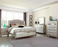 Bling Game 2-drawer Nightstand Metallic Platinum - 204182