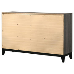 Watson 6-drawer Dresser Grey Oak and Black - 212423