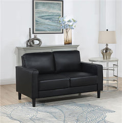 Ruth Upholstered Track Arm Loveseat Black - 508362
