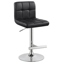 Lenny Adjustable Bar Stools Chrome and Black (Set of 2) - 102554