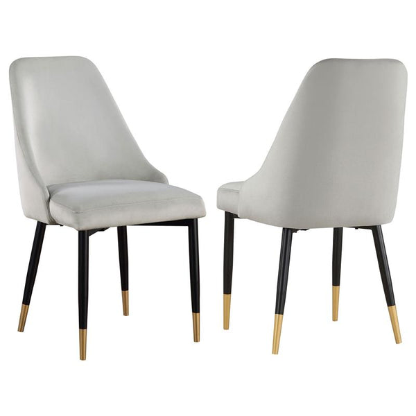 Gabrielle Upholstered Solid Back Dining Side Chair Grey and Black (Set of 2) - 190362