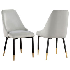 Gabrielle Upholstered Solid Back Dining Side Chair Grey and Black (Set of 2) - 190362