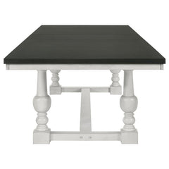 Aventine Rectangular Dining Table with Extension Leaf Charcoal and Vintage Chalk - 108241