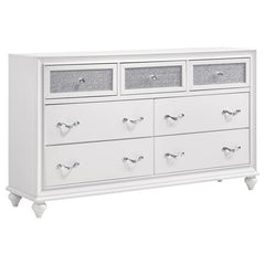 Barzini 5-piece Eastern King Bedroom Set White - 205891KE-S5