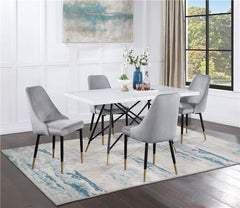 Gabrielle Upholstered Solid Back Dining Side Chair Grey and Black (Set of 2) - 190362