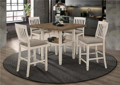 Sarasota Slat Back Counter Height Chairs Grey and Rustic Cream (Set of 2) - 192819