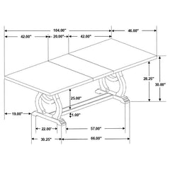 Brockway Rectangular Trestle Dining Set - 110291-S5
