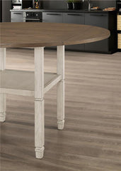 Sarasota 7-piece Counter Height Dining Set with Drop Leaf Nutmeg and Rustic Cream - 192818-S7