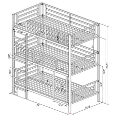 Maynard Metal Twin Triple Bunk Bed Gunmetal - 422670