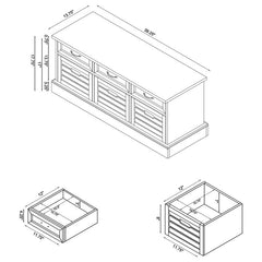 Alma 3-drawer Storage Bench White and Weathered Grey - 501196