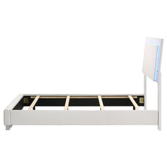 Felicity Wood Twin LED Panel Bed White High Gloss - 203500T