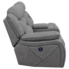 Higgins Upholstered LAF Power Loveseat Grey - 600370B1