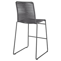 Jerome Upholstered Bar Stools with Footrest (Set of 2) Charcoal and Gunmetal - 192064
