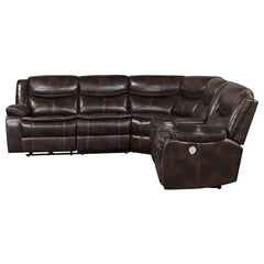 Sycamore Upholstered Power Reclining Sectional Sofa Brown - 610190P
