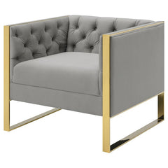Eastbrook Velvet Upholstered Tufted Accent Chair Grey - 509113