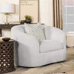 Rainn Boucle Upholstered Sloped Arm Accent Chair Latte - 509173
