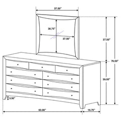 Phoenix 9-drawer Dresser with Mirror Deep Cappuccino - 200413M