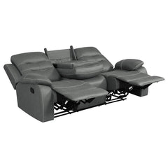 Nova 2-piece Upholstered Padded Arm Sofa Set Dark Grey - 602531-S2