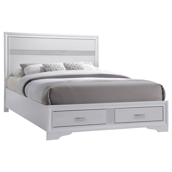 Miranda Wood Eastern King Storage Panel Bed White - 205111KE