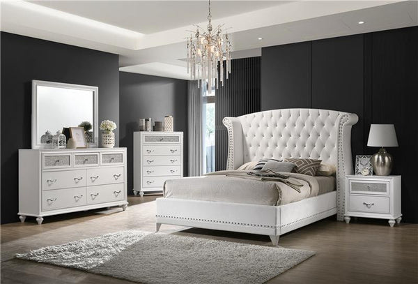 Barzini 5-piece Queen Bedroom Set White - 300843Q-S5