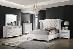 Barzini 5-piece Eastern King Bedroom Set White - 300843KE-S5
