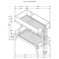 Frankie Wood Twin Over Twin Bunk Bed White and Natural - 460570T