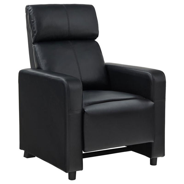 Toohey Upholstered Home Theater Push Back Recliner Black - 600181