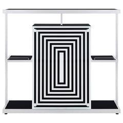 Zinnia 2-tier Bar Unit Glossy Black and White - 130076
