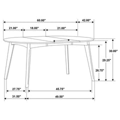 Jedda 5-piece Dining Room Set Dark Walnut and Black - 105361-S5