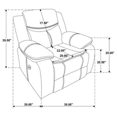 Sycamore Upholstered Power Recliner Chair Dark Brown - 610193P