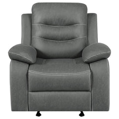 Nova Upholstered Padded Arm Glider Recliner Dark Grey - 602533