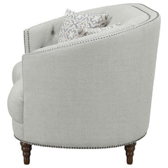 Avonlea Upholstered Sloped Arm Loveseat Grey Fabric - 505642