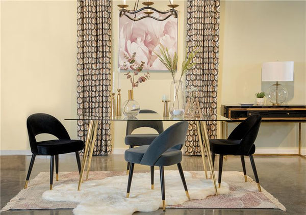 Gilman Rectangle Glass Top Dining Table - 190621GLD