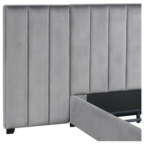 Arles Vertical Channeled Tufted Wall Panel Grey - 306071P