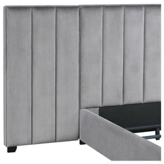 Arles Vertical Channeled Tufted Wall Panel Grey - 306071P
