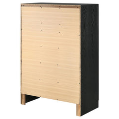 Miranda 5-drawer Chest Black and Rhinestone - 206365