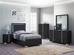 Marceline 5-piece Twin Bedroom Set Black - 222831T-S5