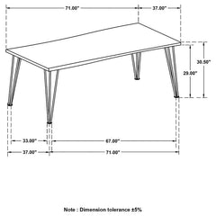 Sherman Rectangular Dining Table Natural Acacia and Matte Black - 190911