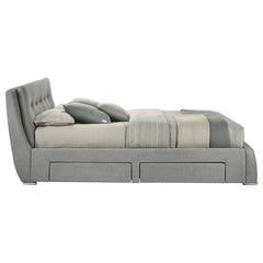 Fenbrook Upholstered Eastern King Storage Panel Bed Grey - 300523KE