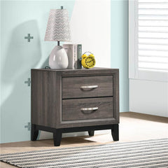 Watson 2-drawer Nightstand Grey Oak and Black - 212422