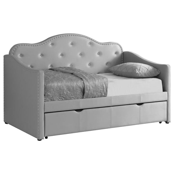 Elmore Upholstered Twin Daybed with Trundle Light Grey - 300629