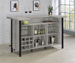 Bellemore Bar Unit with Footrest Grey Driftwood and Black - 182105