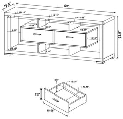 Darien 2-drawer Engineered Wood 59" TV Stand Cappuccino - 700112