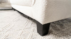 Caspian Upholstered Curved Arm Chaise Sectional Sofa White - 509550